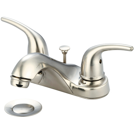 OLYMPIA FAUCETS Two Handle Bathroom Faucet, NPSM, Centerset, Brushed Nickel, Weight: 3.2 L-7272-BN